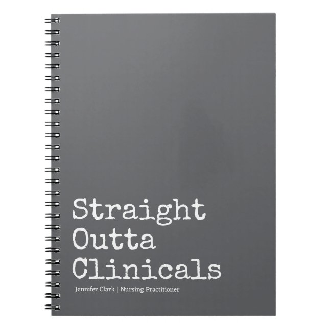 Minimalist Grey Nursing Student College Study Notebook (Front)