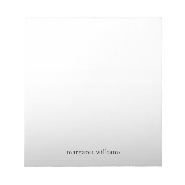 Minimalist Grey Ombre Personalised Notepad (Front)