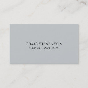 Minimalist Grey Plain Standard Size Business Card