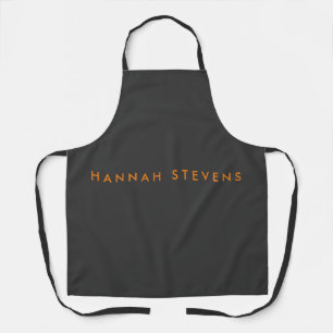 Minimalist Grey Professional Modern Your Name Apron