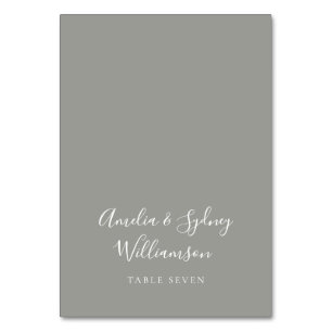 Minimalist Grey Script Custom Name Place Card