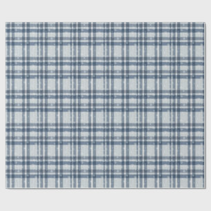 Minimalist Grey & Silver Winter Plaid Wrapping Paper