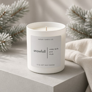 Minimalist Grey Snowfall Candle Branding Square Sticker