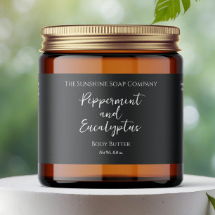 Minimalist Grey Waterproof Cosmetics Jar Label