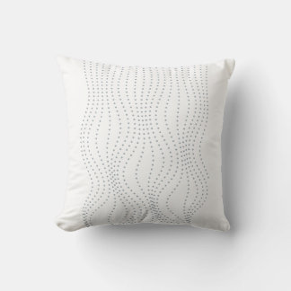 Minimalist Grey Wavy Dotted Line Abstract Throw Pi Cushion