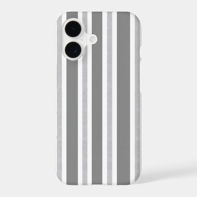 Minimalist Grey White Vertical Stripes Pattern (Back)