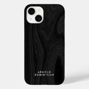 Minimalist Grey Wooden Pattern Stylish Elegant Case-Mate iPhone 14 Case