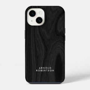 Minimalist Grey Wooden Pattern Stylish Elegant iPhone 14 Case