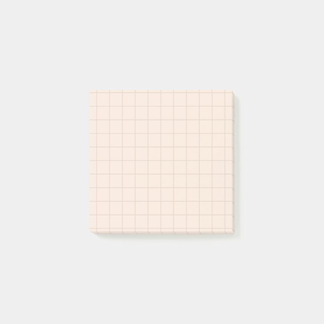Minimalist Grid Post-it® Notes in Champagne Tones (Front)