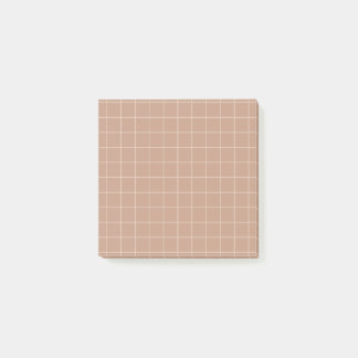 Minimalist Grid Post-it® Notes in Earth Tones