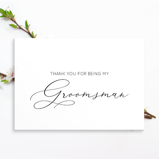Minimalist Groomsman Folded Thank You Card (Creator Uploaded)