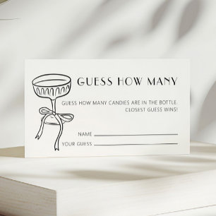 Minimalist Guess How Many Candies Bridal Shower Enclosure Card