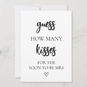 Minimalist Guess How Many Kisses Bridal Shower Invitation
