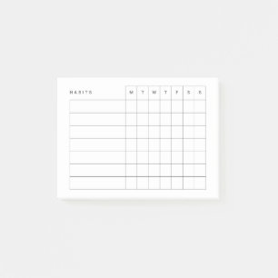 Minimalist Habits Tracker Post-it Notes