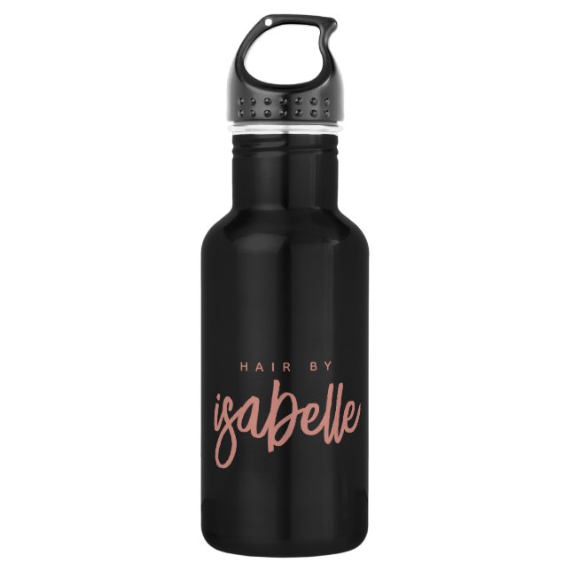 Minimalist Hair Stylist Dusty Pink Script Black 532 Ml Water Bottle (Front)