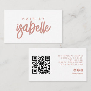 Minimalist Hair Stylist Dusty Pink Script Business Card