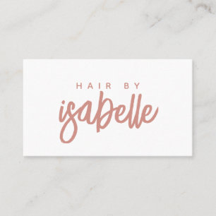 Minimalist Hair Stylist Dusty Pink Script Business Card