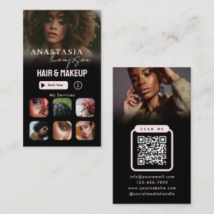 Minimalist Hair Stylist Lashes Nail Tech Template Business Card