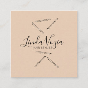 Minimalist Hair Stylist Line Art Hair Appointment Card