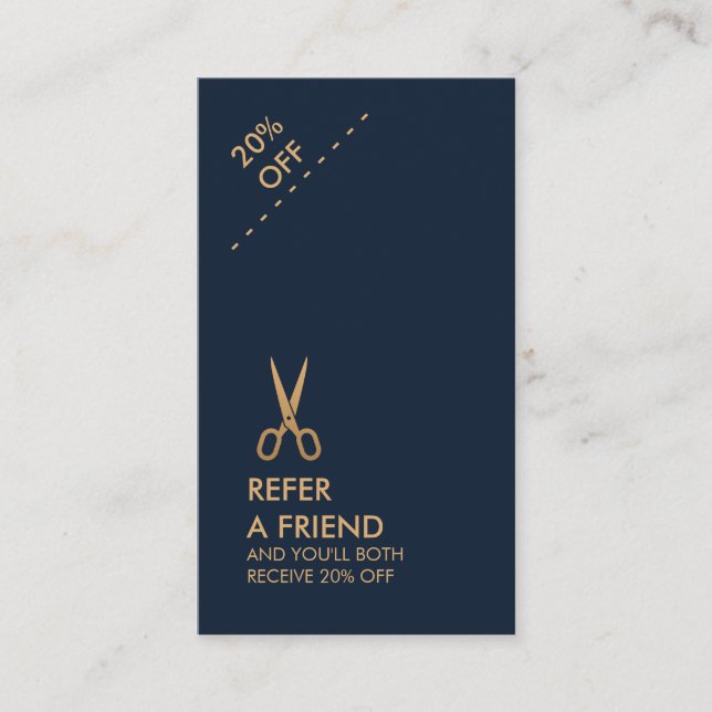 Minimalist Hair Stylist Vertical Referral Card (Front)