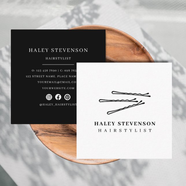 Minimalist Hairstylist Modern Chic Business Card (Creator Uploaded)