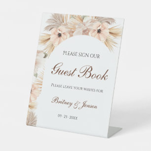 Minimalist Half Arch Guest Registry Guest Book Pedestal Sign