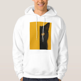 Minimalist Half-Cat Art Hoodie
