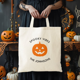 Minimalist Halloween – Personalised Family Name Tote Bag