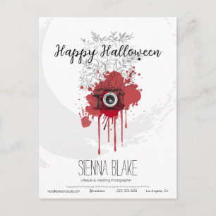 Minimalist Halloween Photographer Greetings Postcard