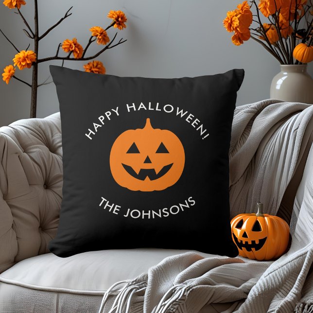 Minimalist Halloween Pumpkin – Personalised Family Cushion (Creator Uploaded)