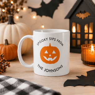 Minimalist Halloween Spooky Sips – Personalised Coffee Mug