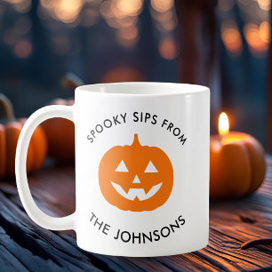 Minimalist Halloween Spooky Sips – Personalised Coffee Mug