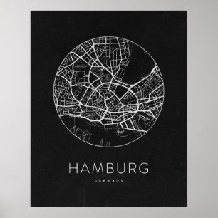 Minimalist Hamburg City Map Poster