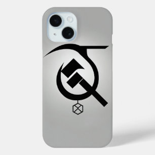 Minimalist Hammer and Sickle - Black & White iPhone 15 Case