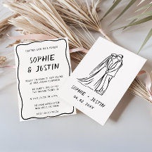 Minimalist Hand Drawn Black & White Wedding