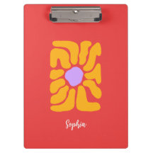 Minimalist Hand Drawn Boho Flower Clipboard