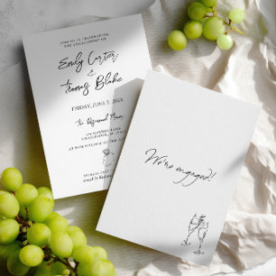 Minimalist Hand Drawn Engagement Party Invitation