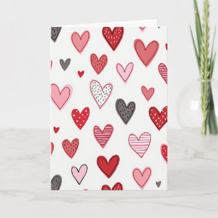 Minimalist Hand Drawn Hearts Card