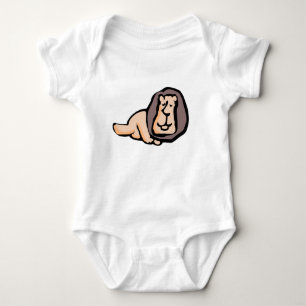 Minimalist Hand-Drawn Lion Baby Bodysuit