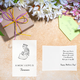 Minimalist Hand Drawn Mother`s Day Greeting Card