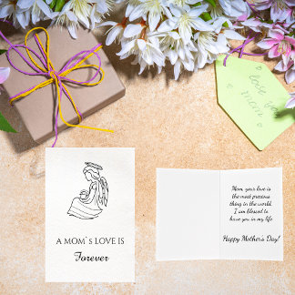 Minimalist Hand Drawn Mother`s Day Greeting Card