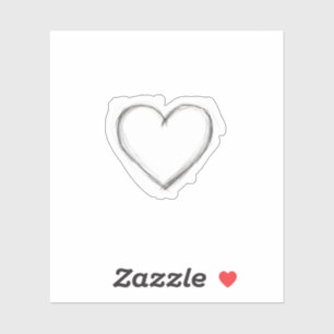 Minimalist Hand Drawn Pencil Sketch Heart Line Art