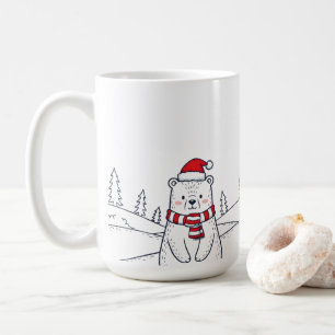 Minimalist Hand-Drawn Polar Bear Coffee Mug
