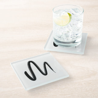 Minimalist Hand Drawn Seamless Pattern Graphic Art Glass Coaster