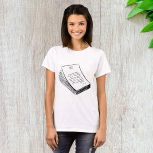 Minimalist Hand-Drawn Stack of Paper T-Shirt