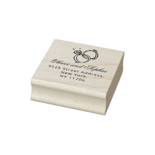 Minimalist Hand drawn Wedding Return Address Rubber Stamp