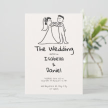 Minimalist Hand Drawn Wedding Sketch