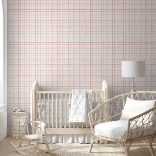 Minimalist Hand-Drawn Windowpane Plaid Grid Wallpaper
