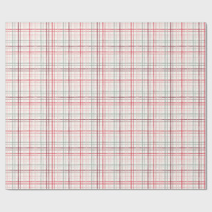 Minimalist Hand Drawn Wobbly Grid Check Multicolor Wrapping Paper
