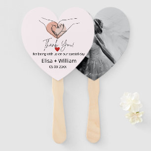 Minimalist Hand Heart Gesture Wedding Guest Gift   Fan